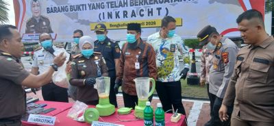 Barang Bukti 110 Perkara Dimusnahkan Kejari Bengkalis, Tegaskan Komitmen Berantas Kejahatan