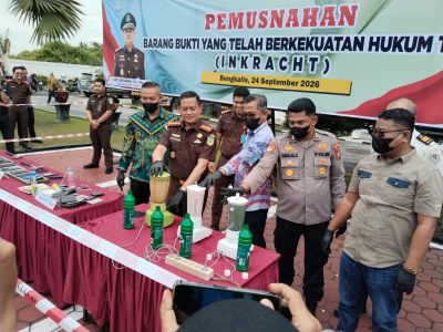 Barang Bukti 111 Perkara Dimusnahkan Kejari Bengkalis, Kasus Narkoba Paling Dominan