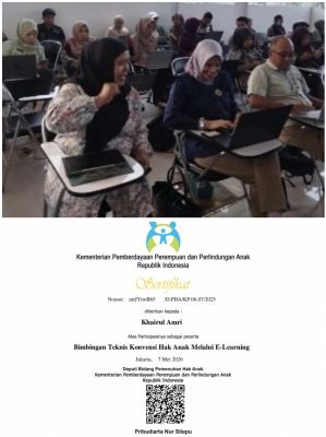 Ikuti Bimtek KHA Melalui E-learning, Tiga Utusan APSAI Kota Pekanbaru Kantongi Sertifikat dari Kementerian PPPA RI