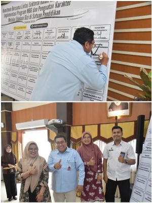 Kemenag, Diknas, Diskes, dan BMG Pelalawan Tanda Tangani Komitmen Bersama