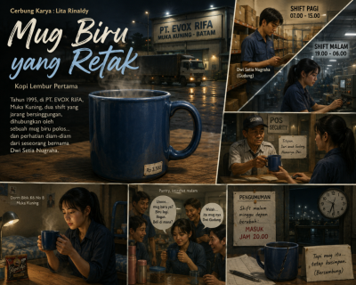 Mug Biru yang Retak