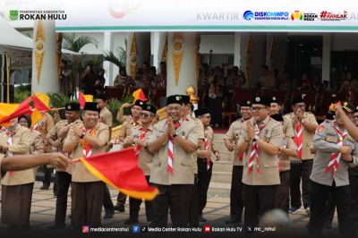 Peringati Hari Pramuka Ke-65, Kwarcab Rokan Hulu Gelar Pelantikan Pengurus dan Apel Besar