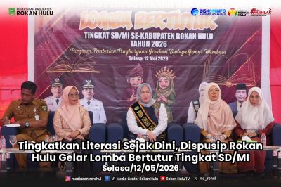 Tingkatkan Literasi Sejak Dini, Dispussip Rohul Gelar Lomba Bertutur Tingkat SD/MI